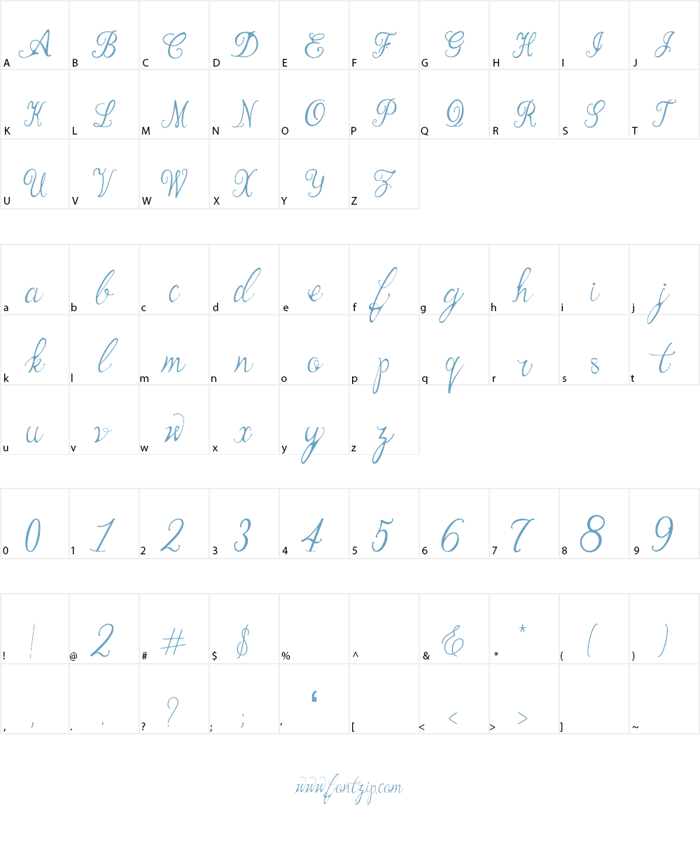 Manhattan Script Font Character